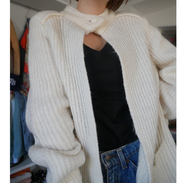 Volume knit cardigan