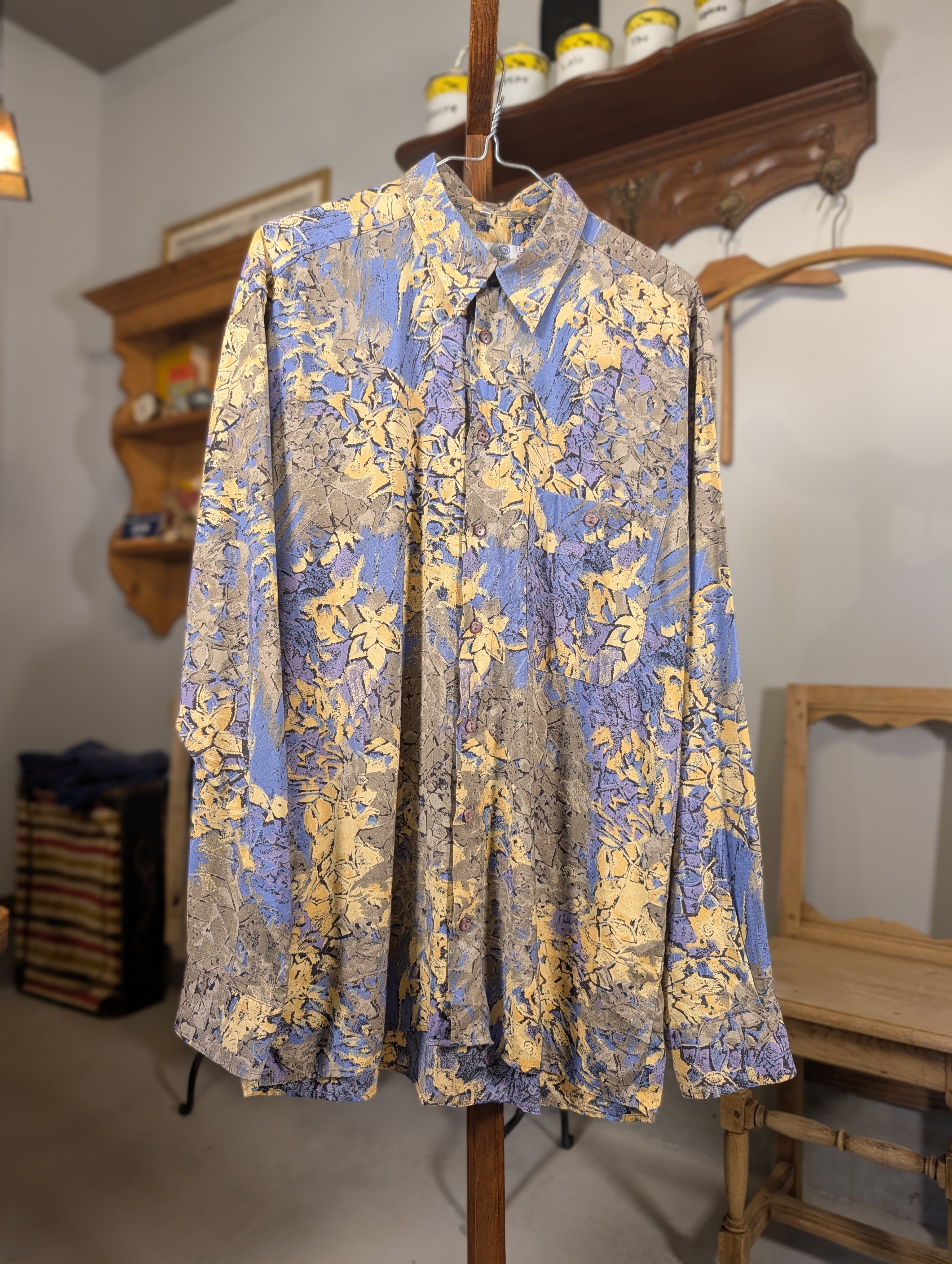 1980s Belgium NEWFAST FlowerPrint Viscose Shirts