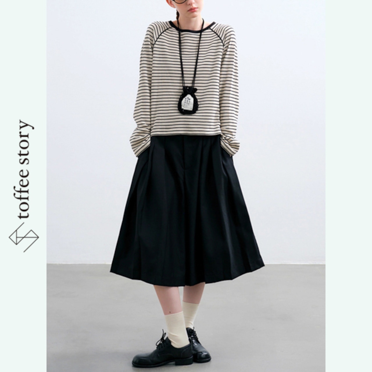 【2color】知性をまとう、ウールプリーツキュロット 《P0255》