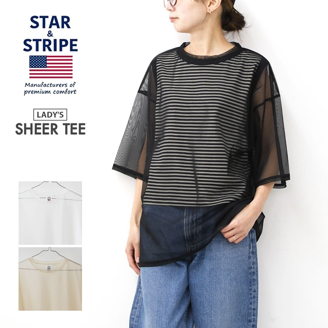 STAR&STRIPE [スターアンドストライプ] SHEER TEE [SSMD-090] シアーT