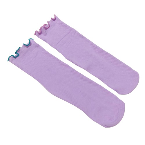 【solmu×HITOTSUDAKE】mellow tights socks（パープル）濃いミントグリーン×もも