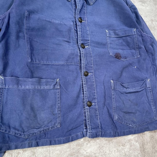 50s LABOR フェード コットンツイル フレンチワークジャケット 詳細写真8