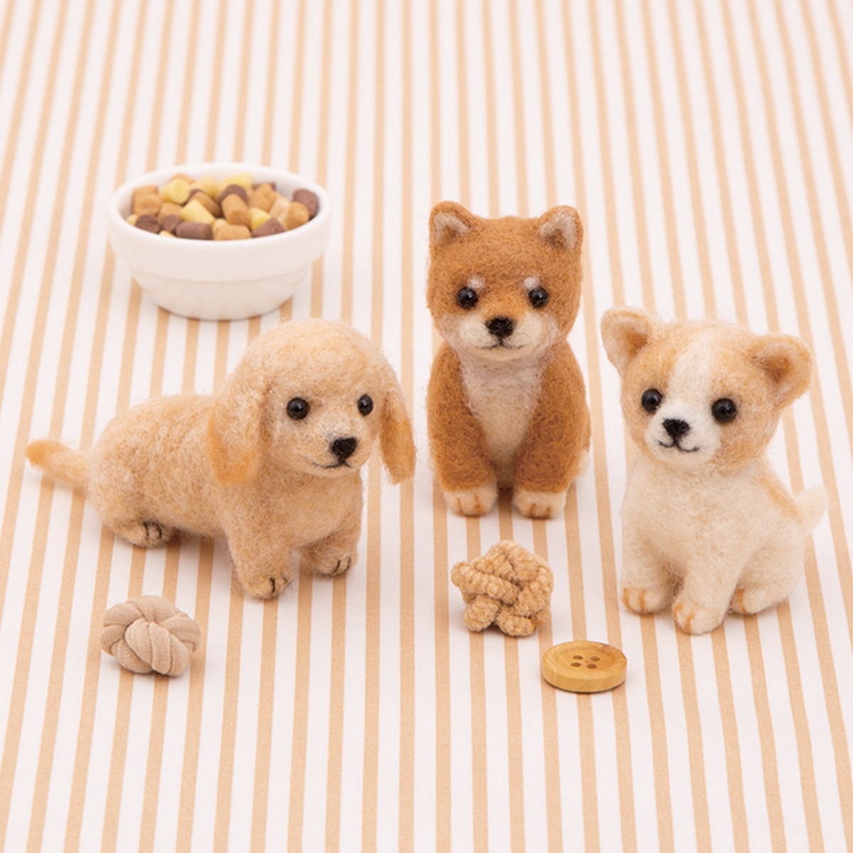柴犬 チワワ ミニチュアダックスフント 手作りキット 赤ちゃん犬3体 