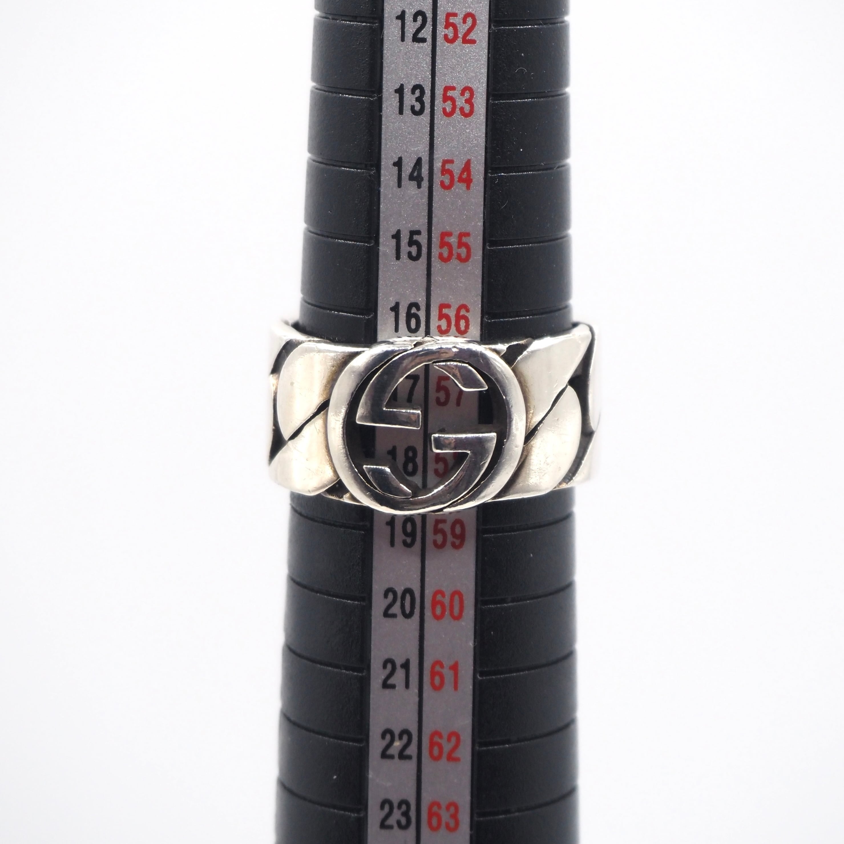 GUCCI インターロッキングGチェーンリング　シルバー925 サイズ21 GUCCI 約18号 インターロッキングG チェーンリング シルバー925 グッチ