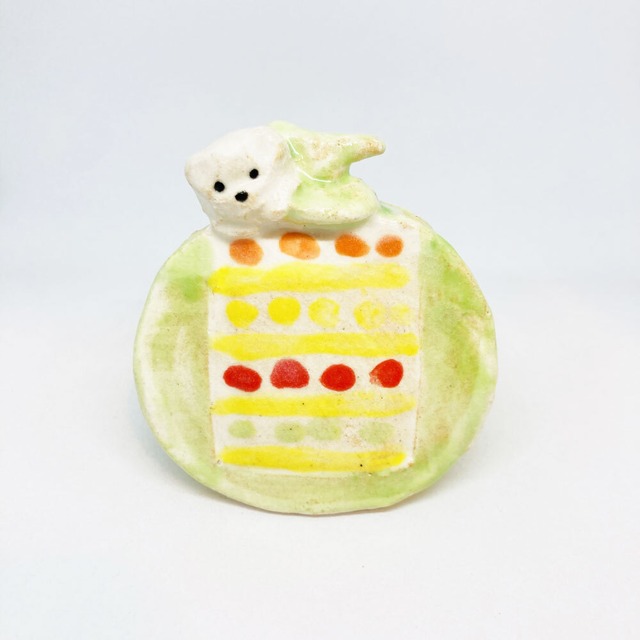 しろくまメロンのお香たて/ すずきたまみ / 陶芸作品