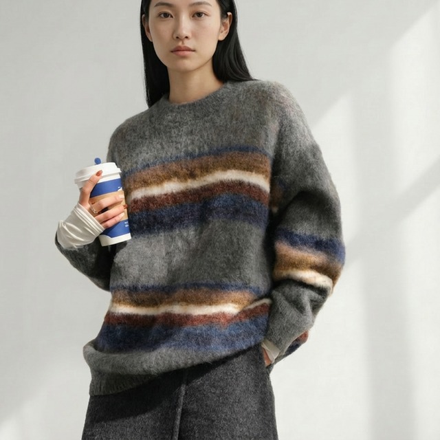 Patchwork Oversized Knit  T4252