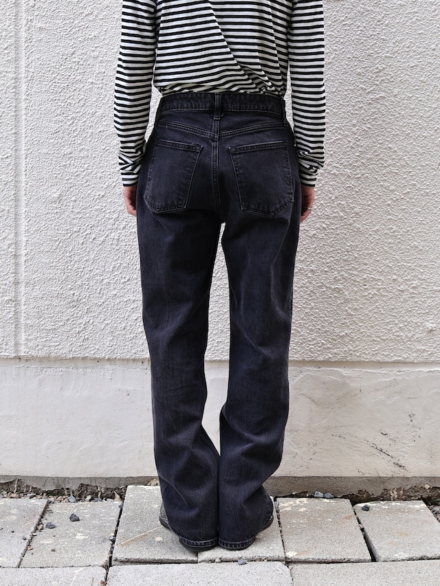 tapered black denim pants