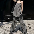 Striped top and casual wide-leg pants set (ME380)
