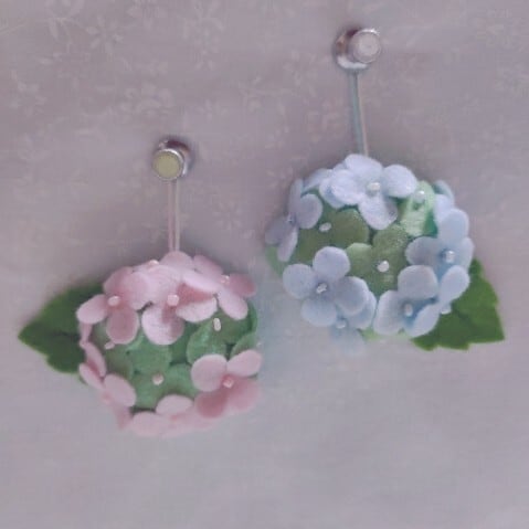 咲き始めの紫陽花 | フェルト工房moco