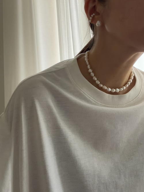 【Freshwater Pearl】Baroque Choker & Short Necklace (34.5-38.5cm)