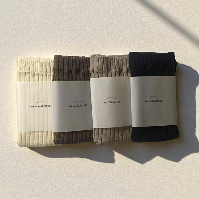 アームウォーマー｜日本製｜ウール混・太リブ・くすみカラー｜手首ウォーマー