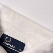 FRED PERRY フレッドペリー Slim Fit ストライプ 鹿の子 半袖 ポロシャツ XS/ブラック×グレー メンズ