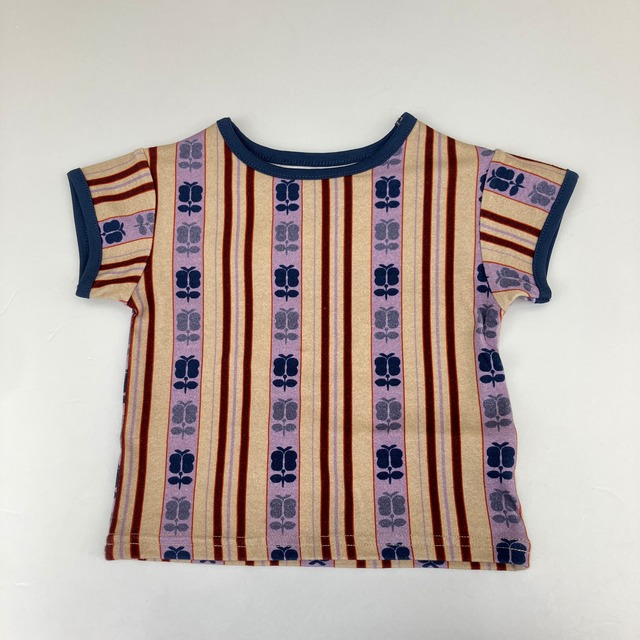 【26SS】&PAL(アンドパル)レトロストライプTシャツ クリーム(80/90/100/110/120)Tシャツ レトロ