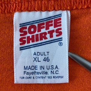 【SOFFE】90s USA製 ベースボール Tシャツ ヘンリーネック ラウンドカット ナンバリング XL US古着