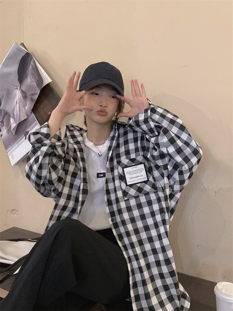 ルーズシャツ トップス オータムホワイトカジュアルジャケット ロング 秋物 モンロー96189120842