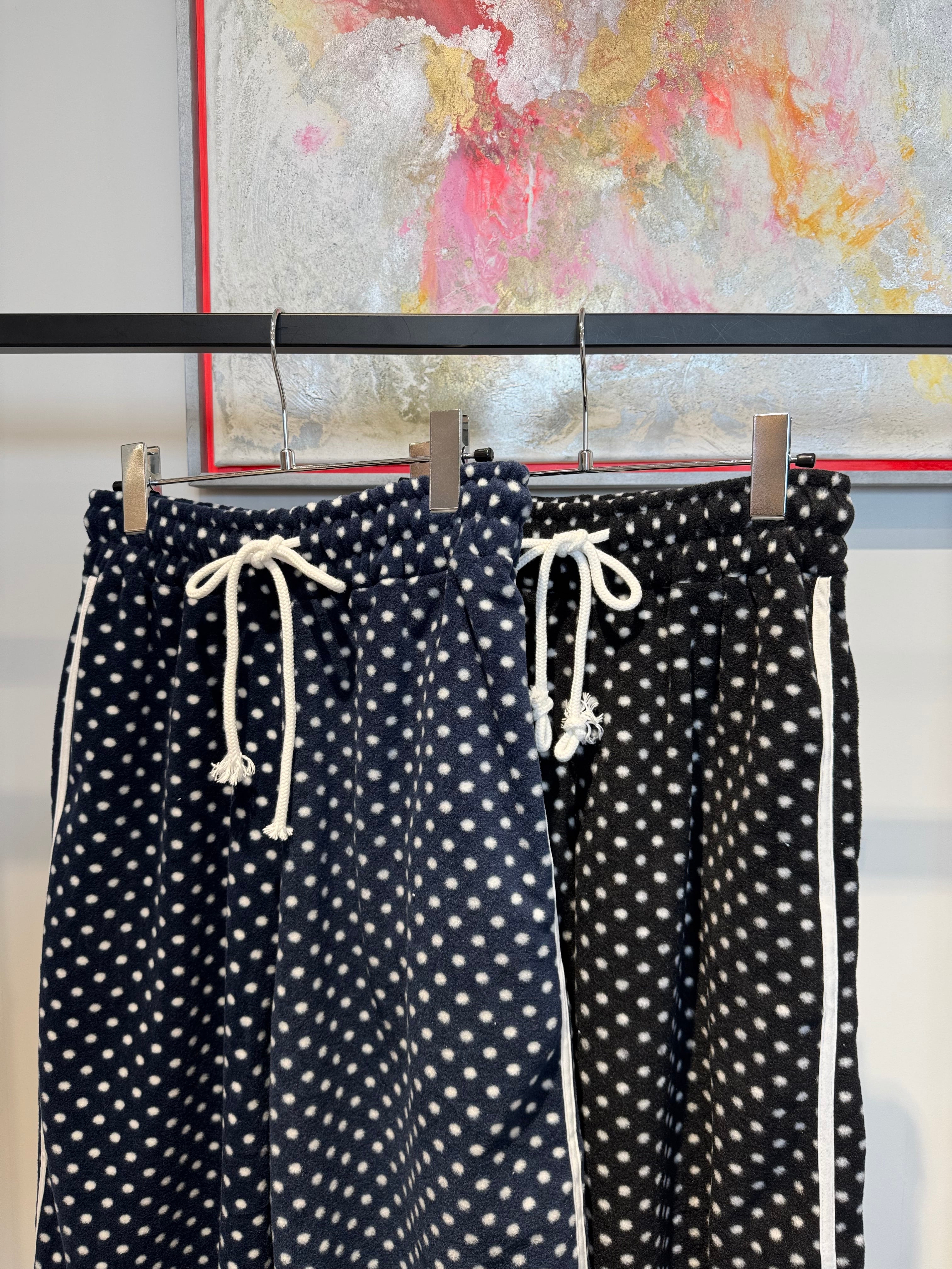 fleece dot line pants
