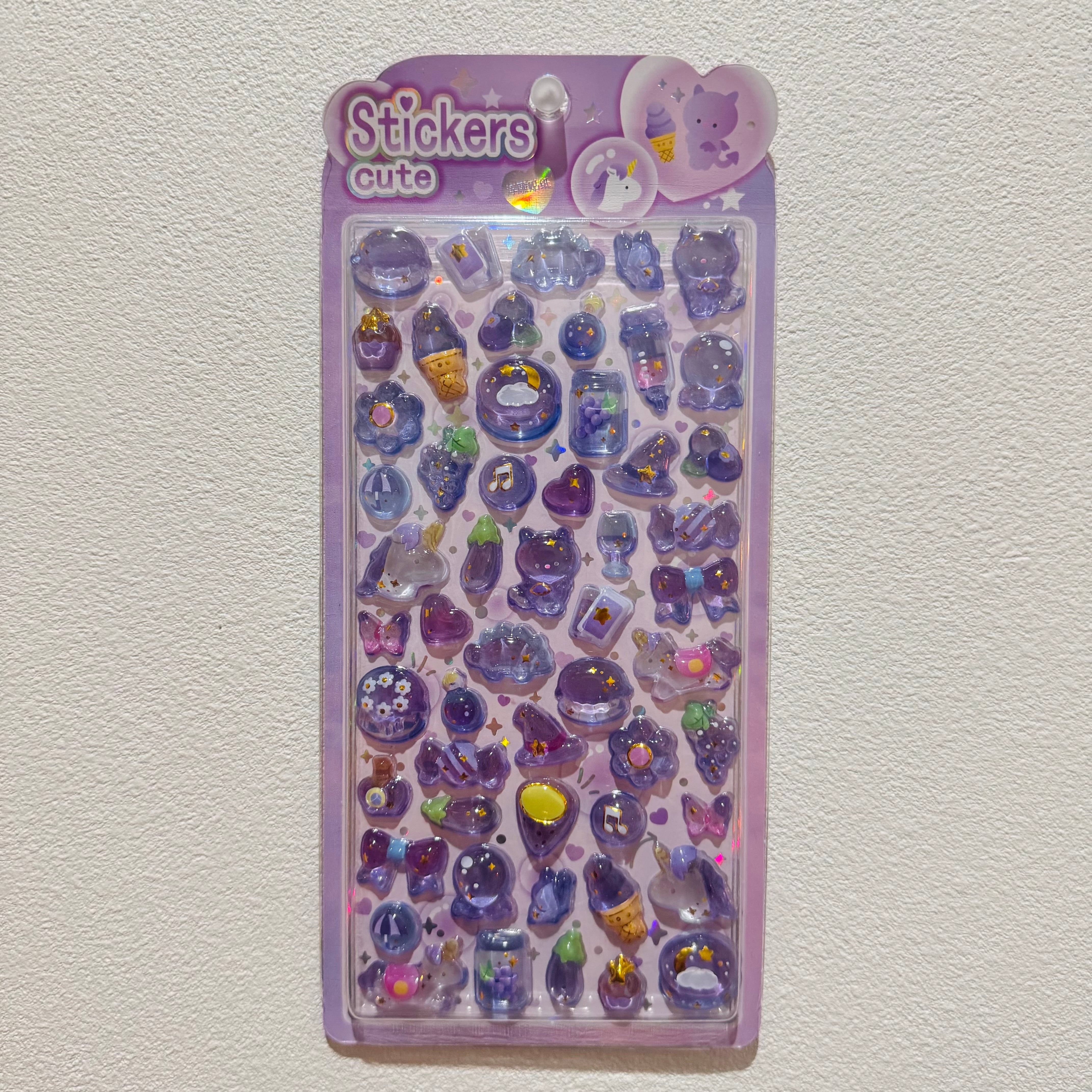 ぷっくりシール 紫 | candybox