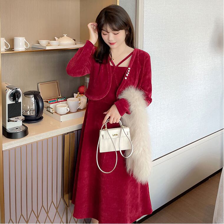 【新作】【送料無料】 【高弾性コーデュロイ】2022秋冬新作優しいスタイルロングスカートネットセレブ御年賀高級ギフト 0216489667449