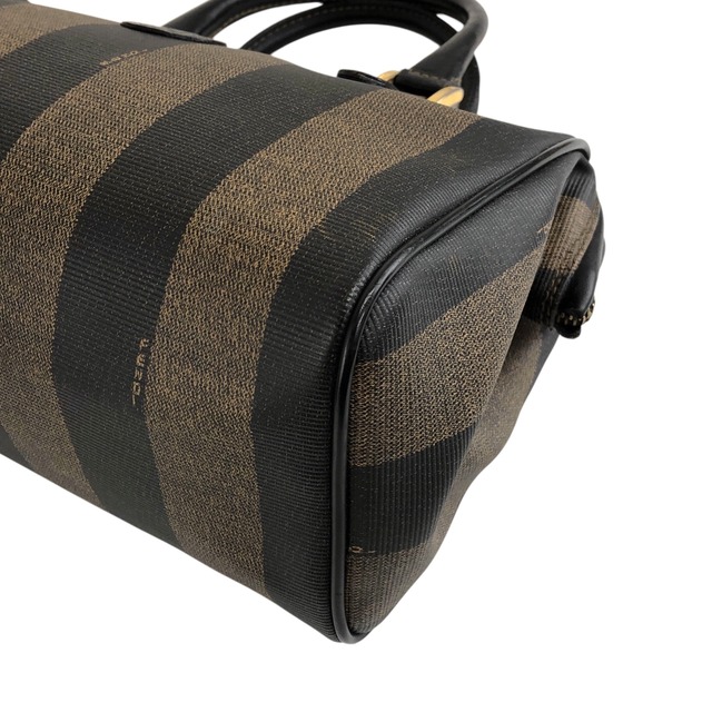 FENDI フェンディ ペカン柄 ショルダーバッグ ブラック PVC レザー 2way ミニバッグ vintage ヴィンテージ オールド tyz7ma