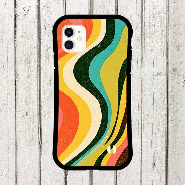 iPhoneケース レトロウェーブ 波柄｜70sグルーヴィーポップ RETRO033