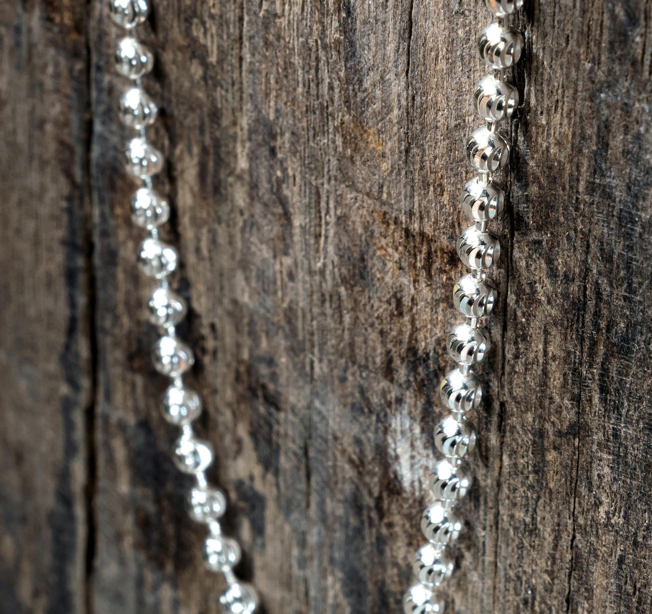 Facet Ball Chain Necklace(45cm)