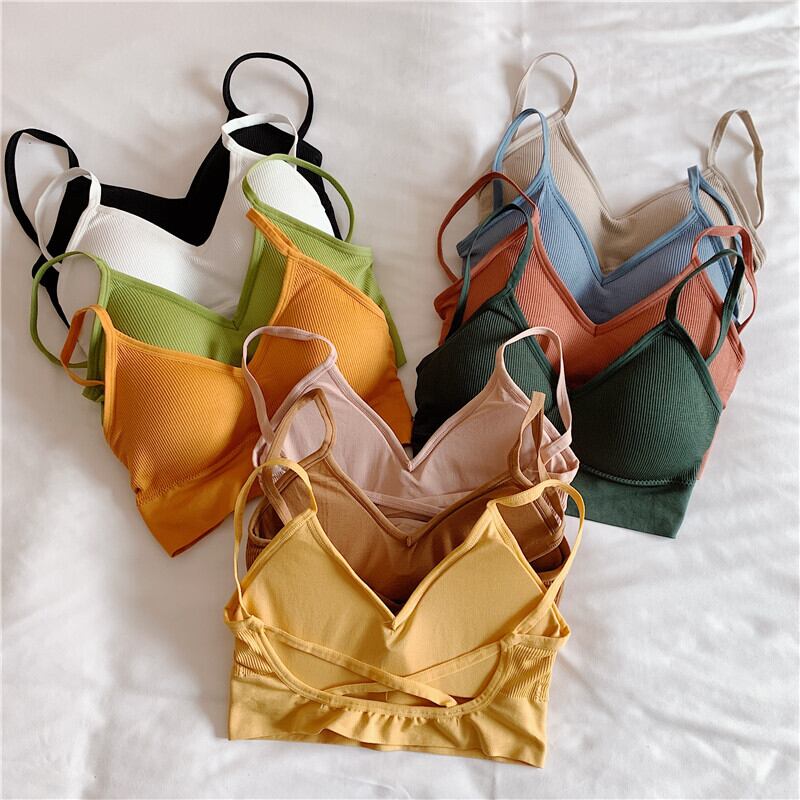 2020年美しいバックキャミソールレディースクロスストラップを集めて包んだチェストタイププライマーアンチフェイルチューブトップ下着ブラネットレッド YY-ファッション78584359713