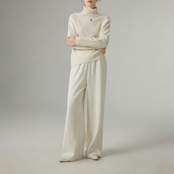 ゴムウエスト スリムワイドレッグカジュアルパンツ H0057