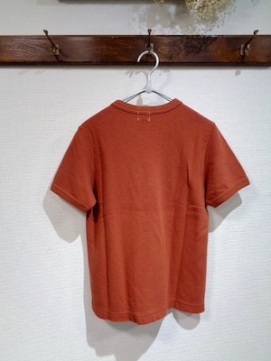 LOOP&WEFT・ツイルダブルフェイスニット Vネック半袖・ディープチェリー