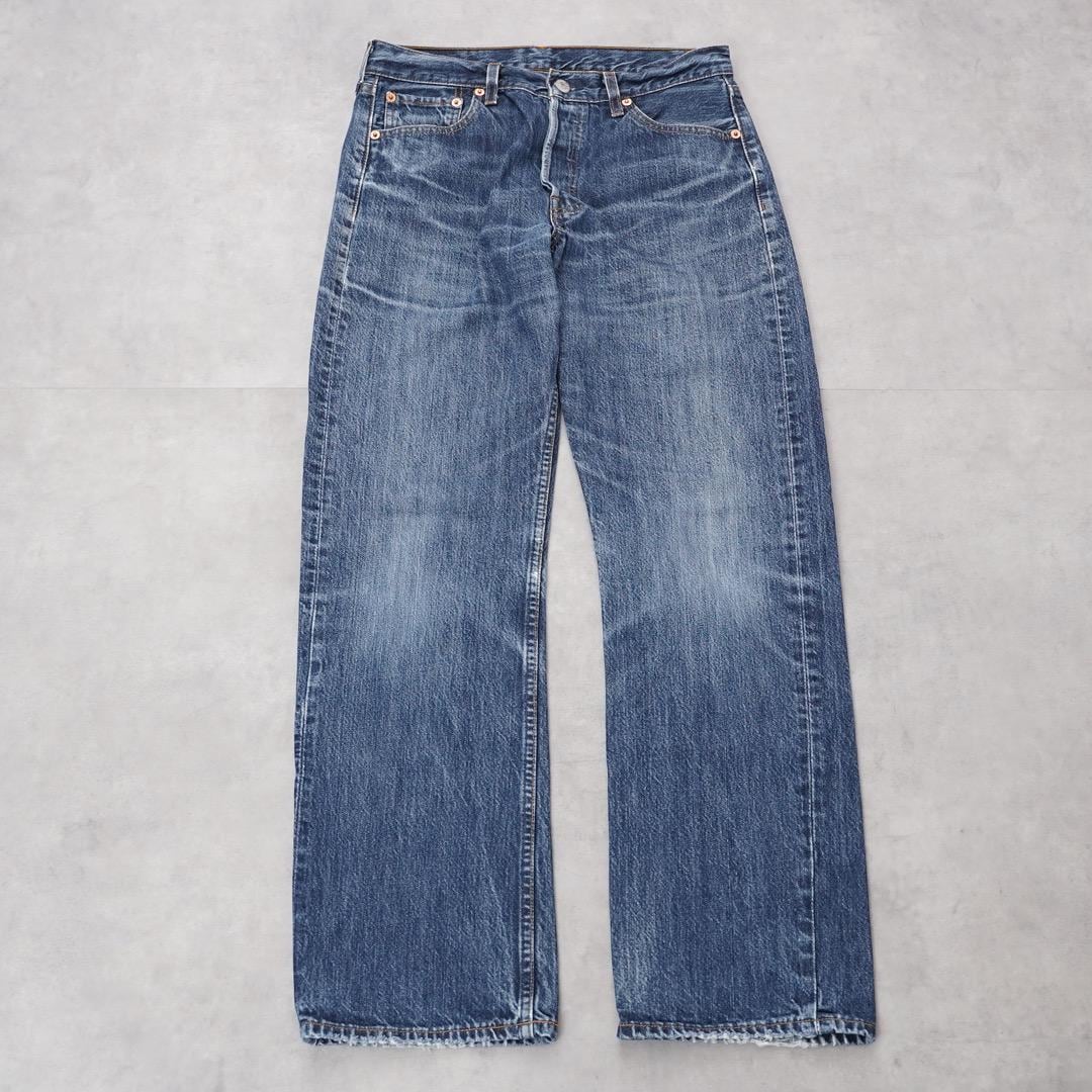 リーバイス501 W30 ユーロ ブルーデニム 青 00s ヒゲ 14664