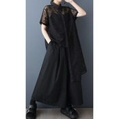 アシンメトリーヘム シアー シャツ  30196