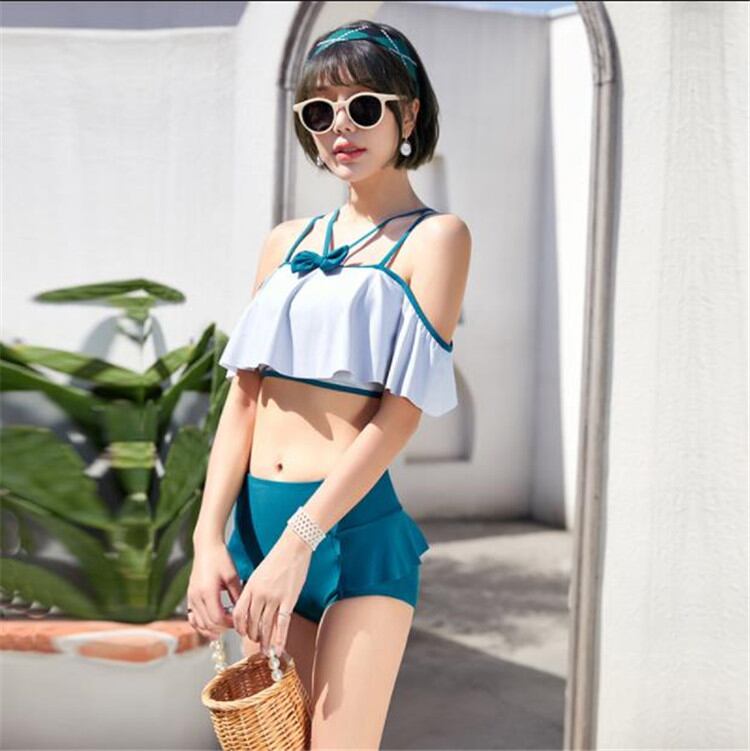 かわいすぎると話題!! INS風 水着 スプリット ビキニ 3点セット 3着 温泉 セクシー