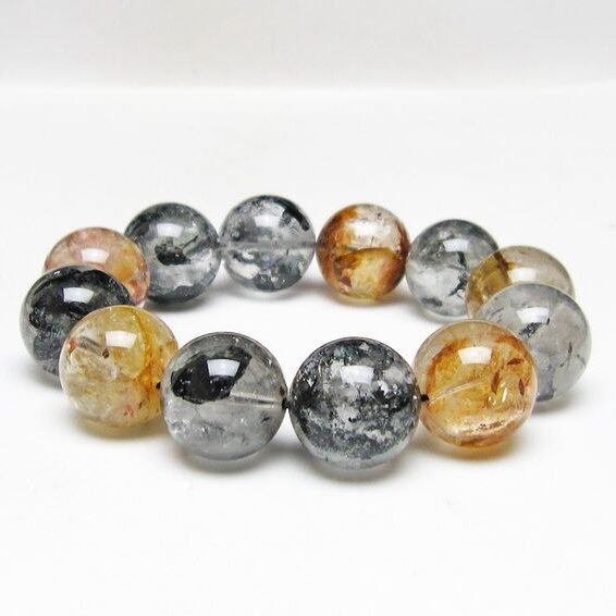 ブラックエレスチャルクォーツ ブレスレット 20mm 一点物 111-54193