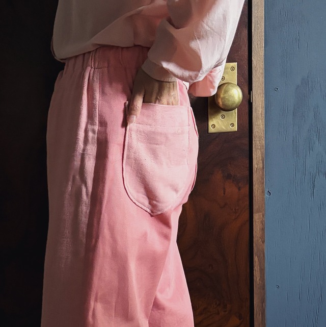 オリジナル パンツ｜Pink Antique Linen & Cotton Pants