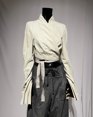 F/W2004 Revillon by Rick Owens - Cropped Wrap Leather Jacket