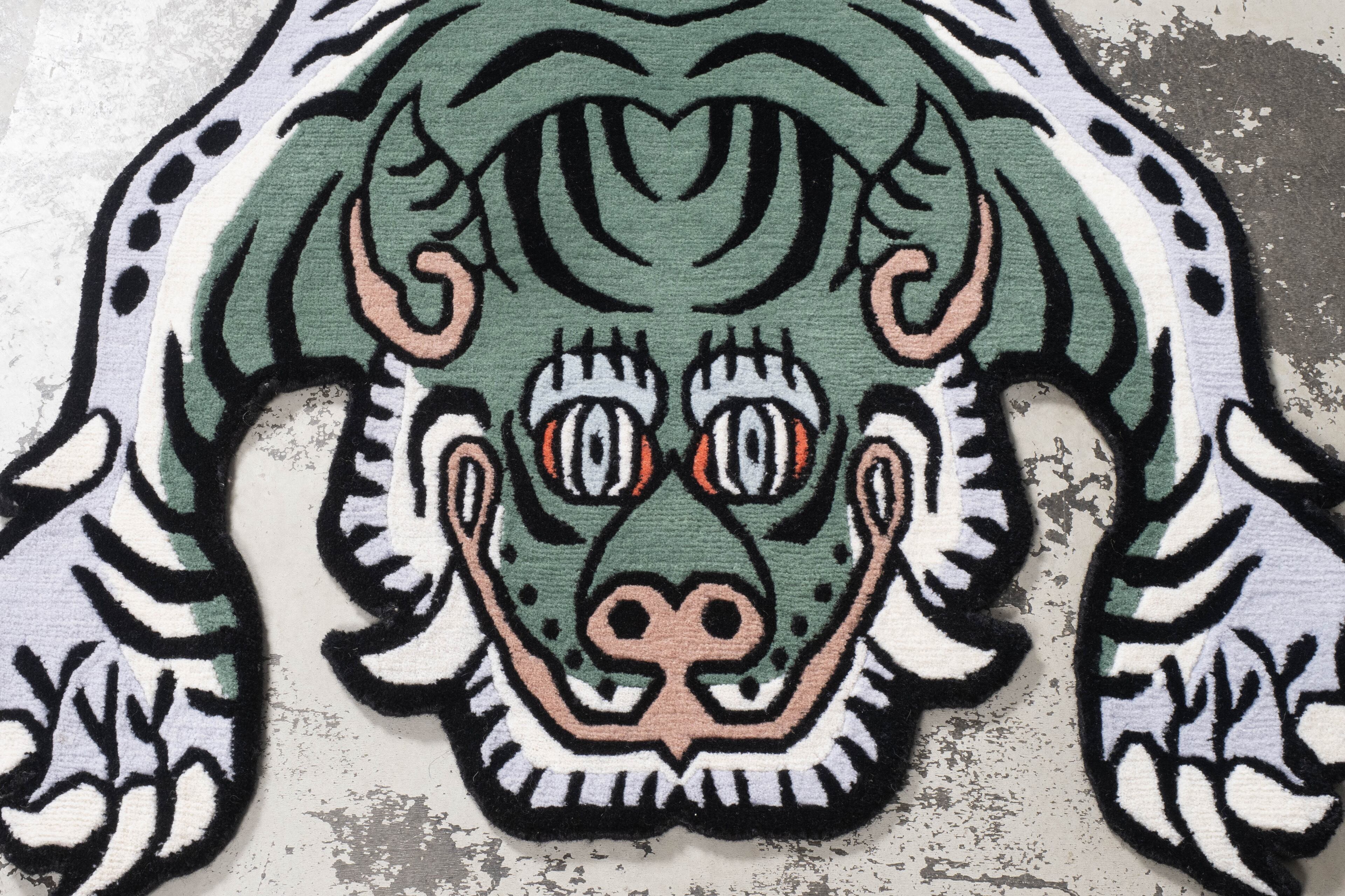 Tibetan Tiger Rug 《Mサイズ•ウール・オリジナル2・フォレスト