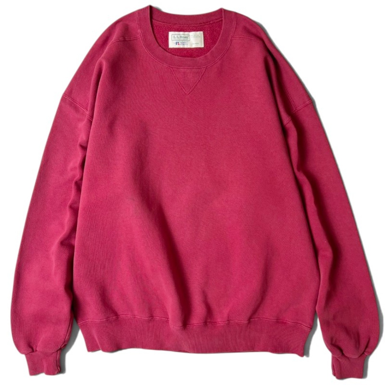 80s 90s USA製 LLBean RUSSELL 別注 無地 前V スウェット トレーナー 