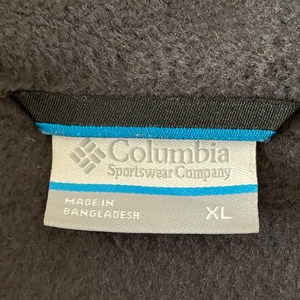 【Columbia】フリース ベスト 切替 ワンポイントロゴ 刺繍ロゴ ジップアップ フルジップ XL ビッグサイズ コロンビア US古着