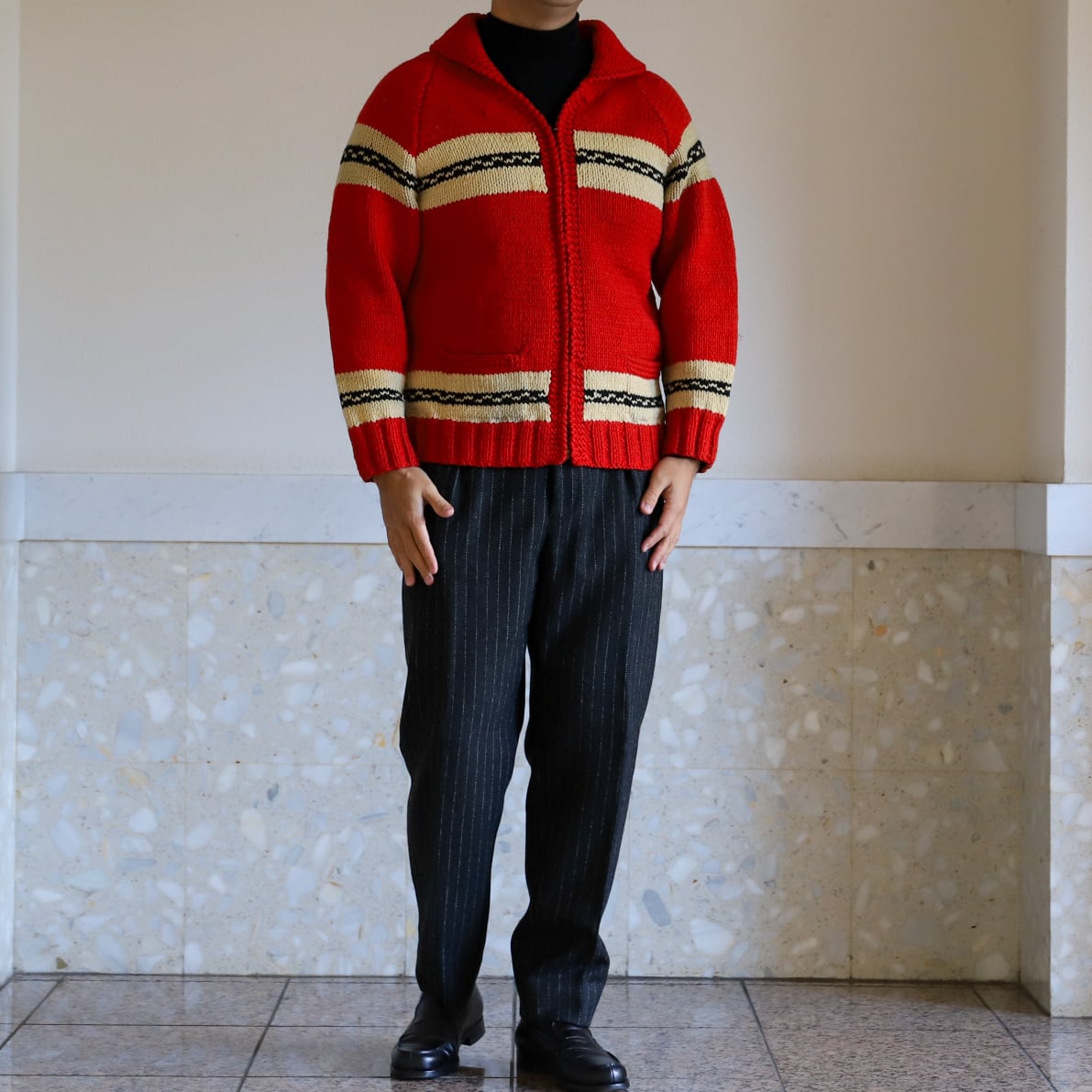 極美品】50s special cowichan knit sweater made in USA CONMAR zip