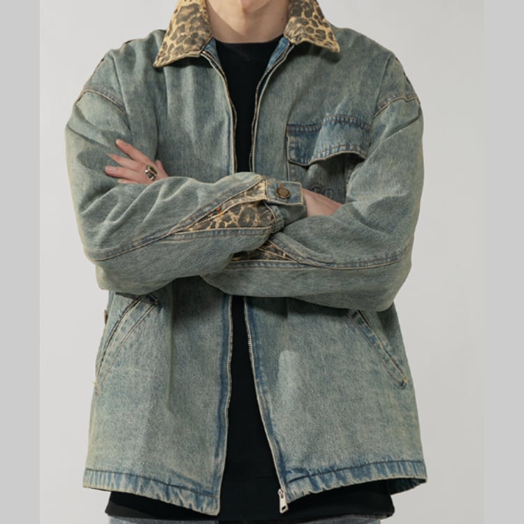 レオパードカラー デニムジャケット G00105