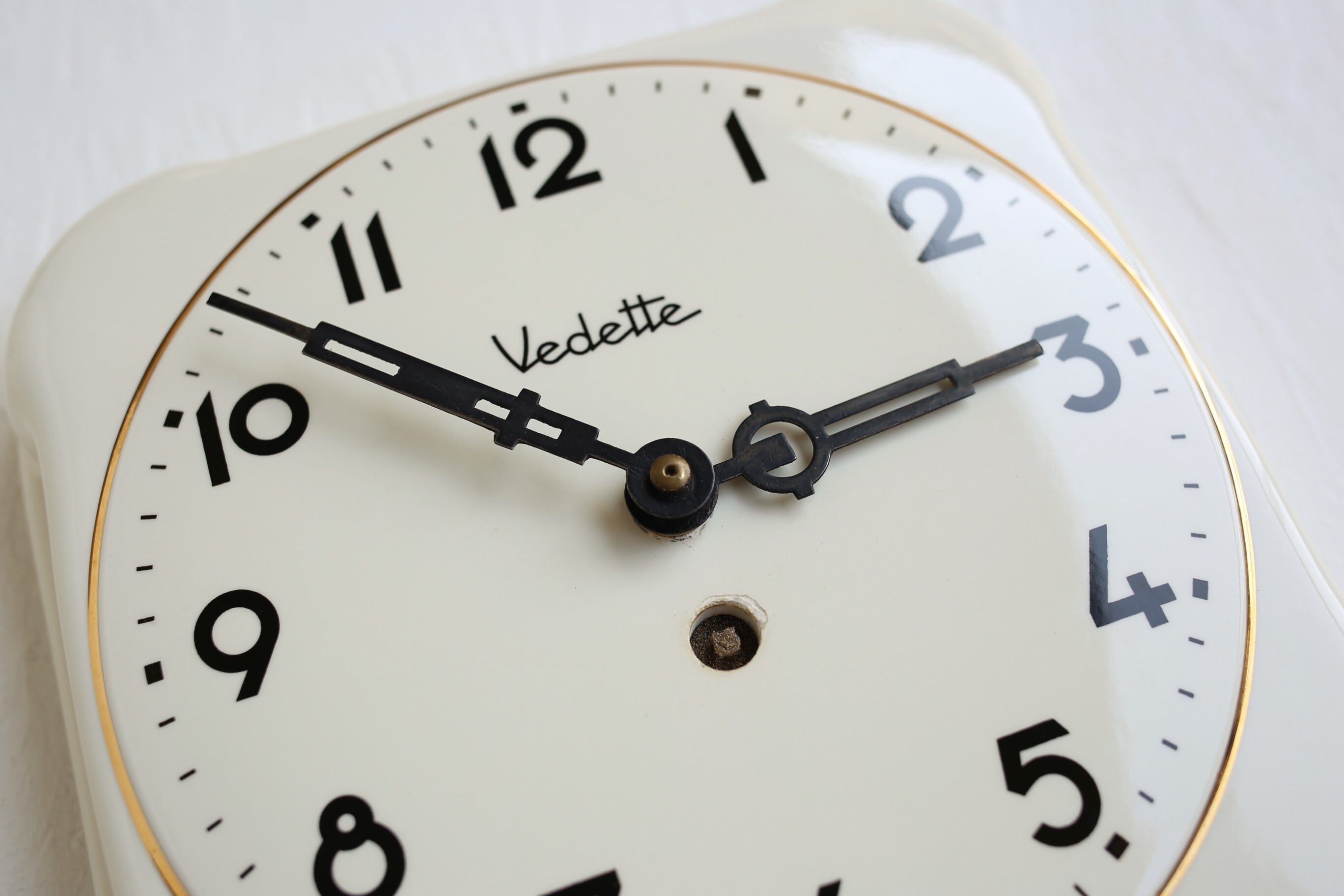 フランス アンティーク ヴィンテージ VEDETTE 陶器 壁掛け時計