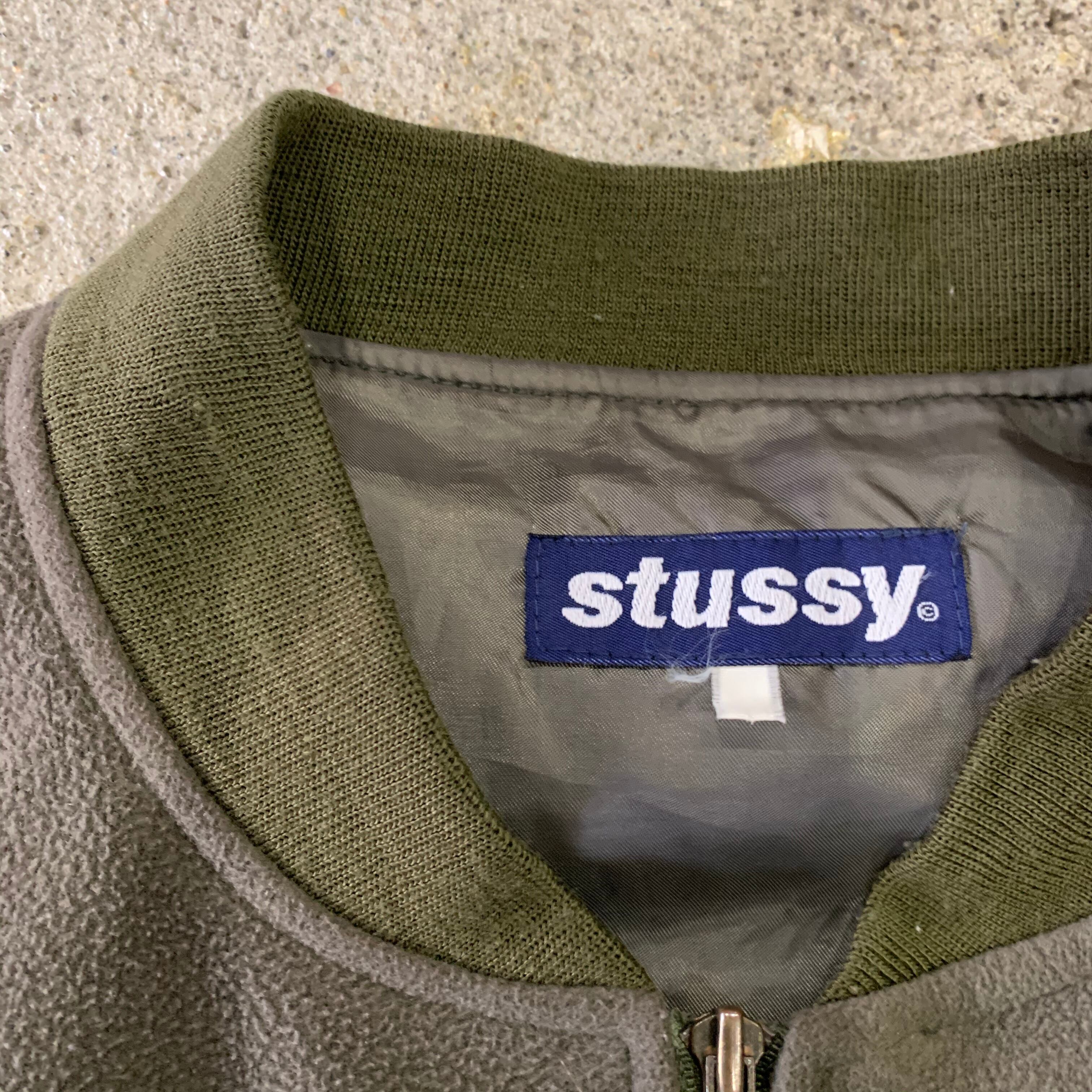 90s STUSSY fleece MA-1 jacket | What 