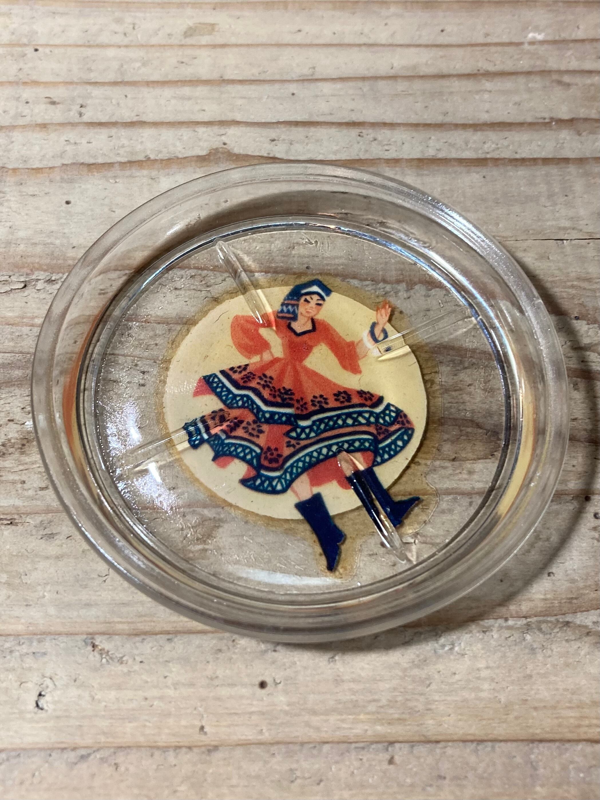 40s VINTAGE GLASS COASTER (beady antiques)