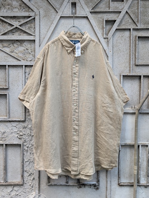 "RALPH LAUREN" S/S linen shirt / dead stock