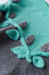 Ramune green bicolor mohair sweater