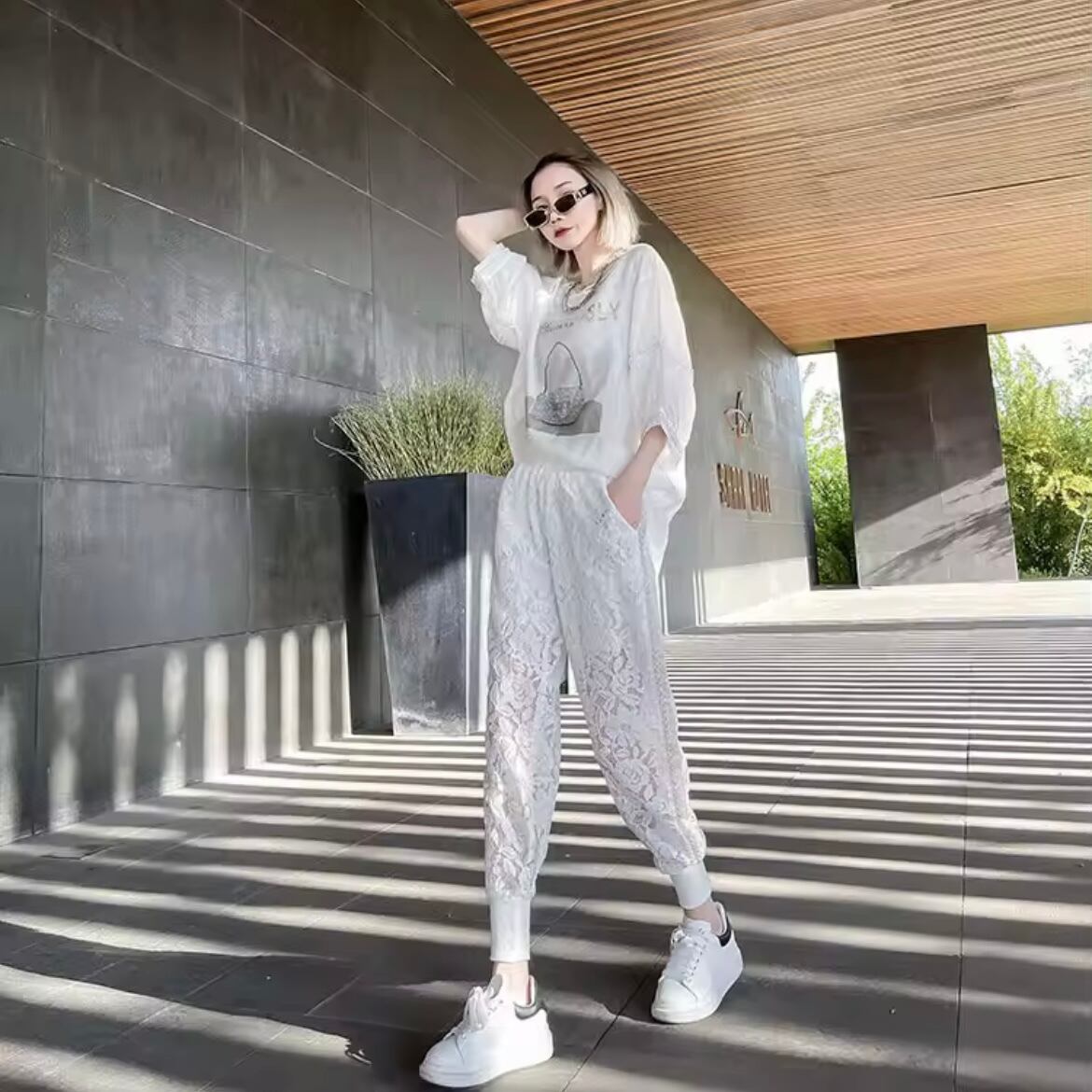 lace lady work pants