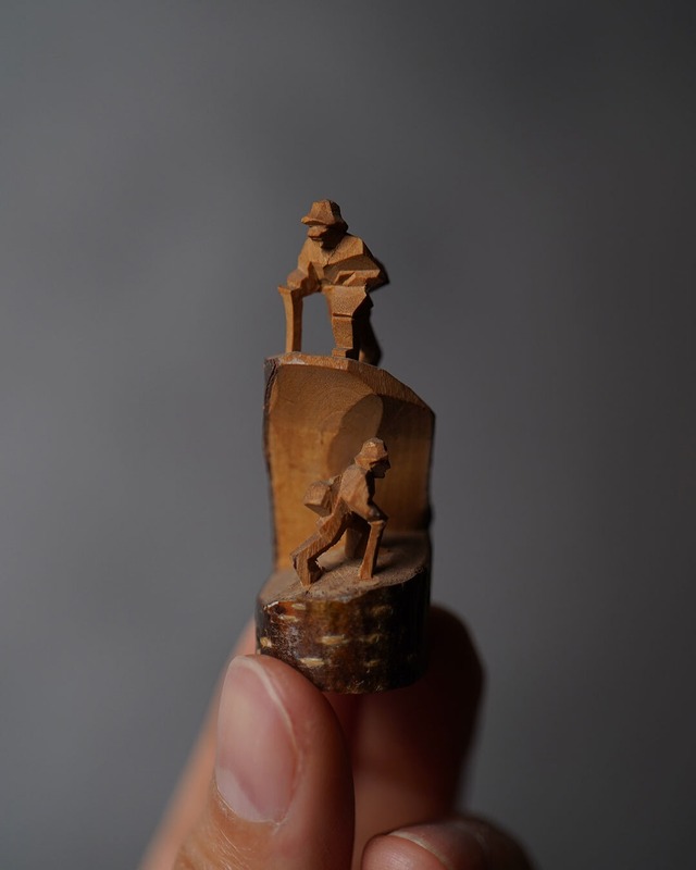 こっぱ人形　登山人形　農民美術