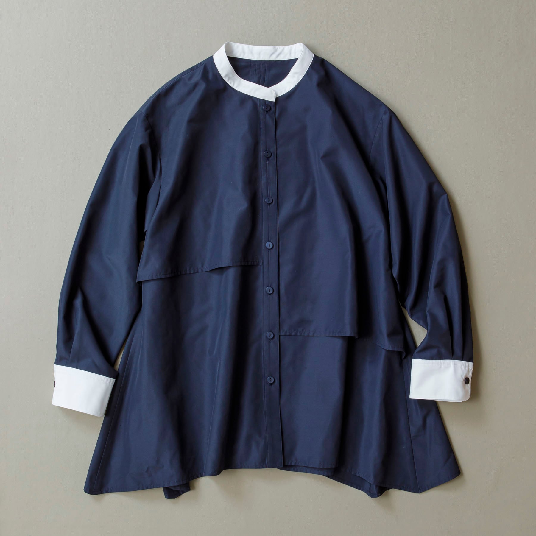 ■新品■アンプレガントanplegant クレリックシャツ　ネイビー クレリックシャツnavy | anplegant