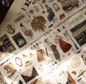 新作☆ EM136A|yier 壹洱文創2号店【泡芙茶会】型抜き マスキングテープ 新作☆ EM136A|yier 壹洱文創2号店【泡芙茶会】型抜き マスキングテープ