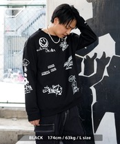 ◆タギング 総柄 トレーナー◆wi-319082