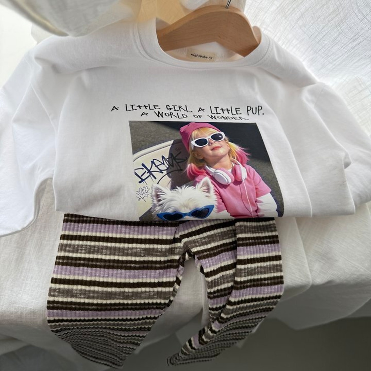 【取寄/韓国直送】Nightbebe リトルガールTシャツ |秋服|韓国子供服 |26/AT